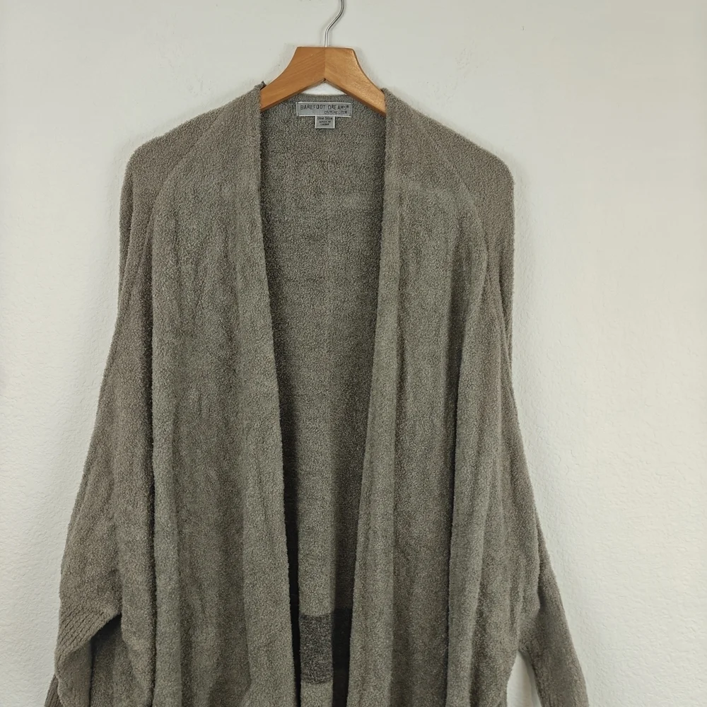 Barefoot Dreams Women Cliffside Dolman Sleeve Cardigan One Size Gray Open Front - Picture 6 of 16